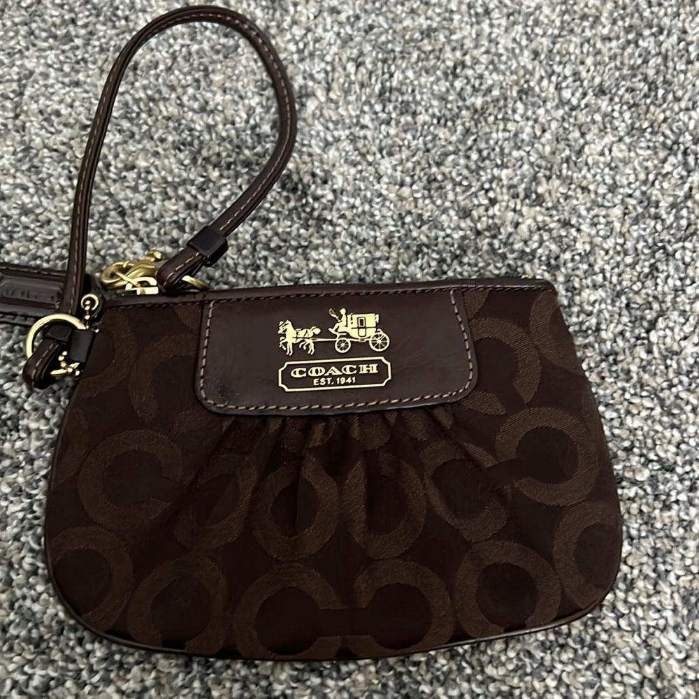 Brown coach wristlet